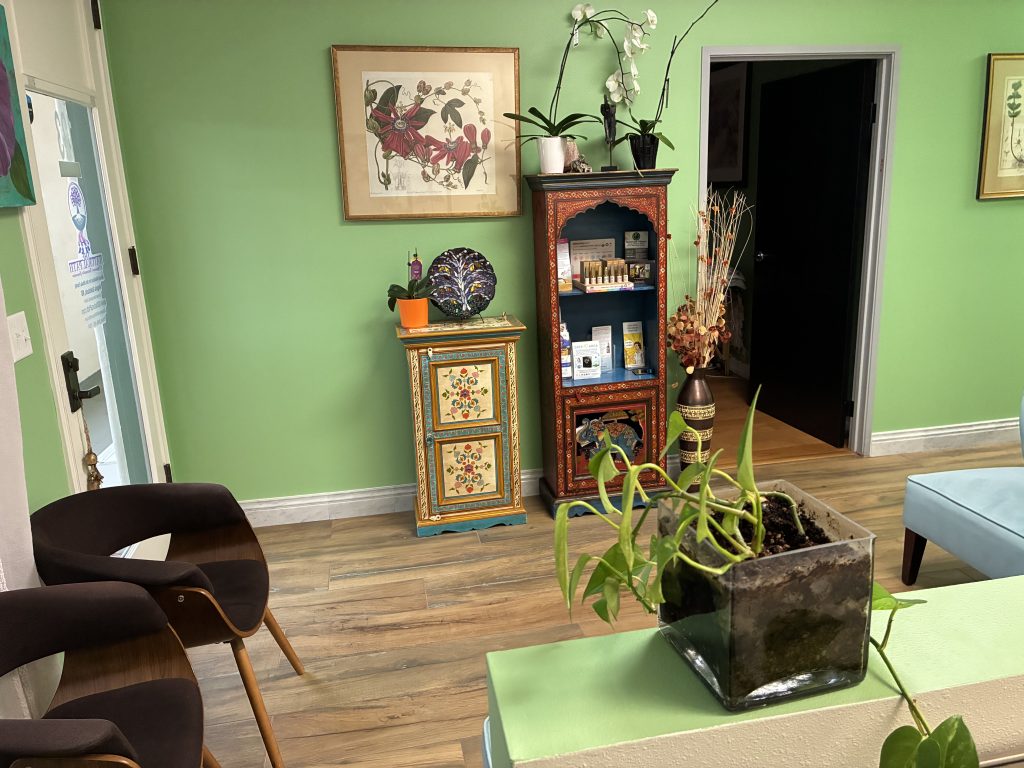 Patient lobby at The Natural Path, a naturopathic office in Orange County