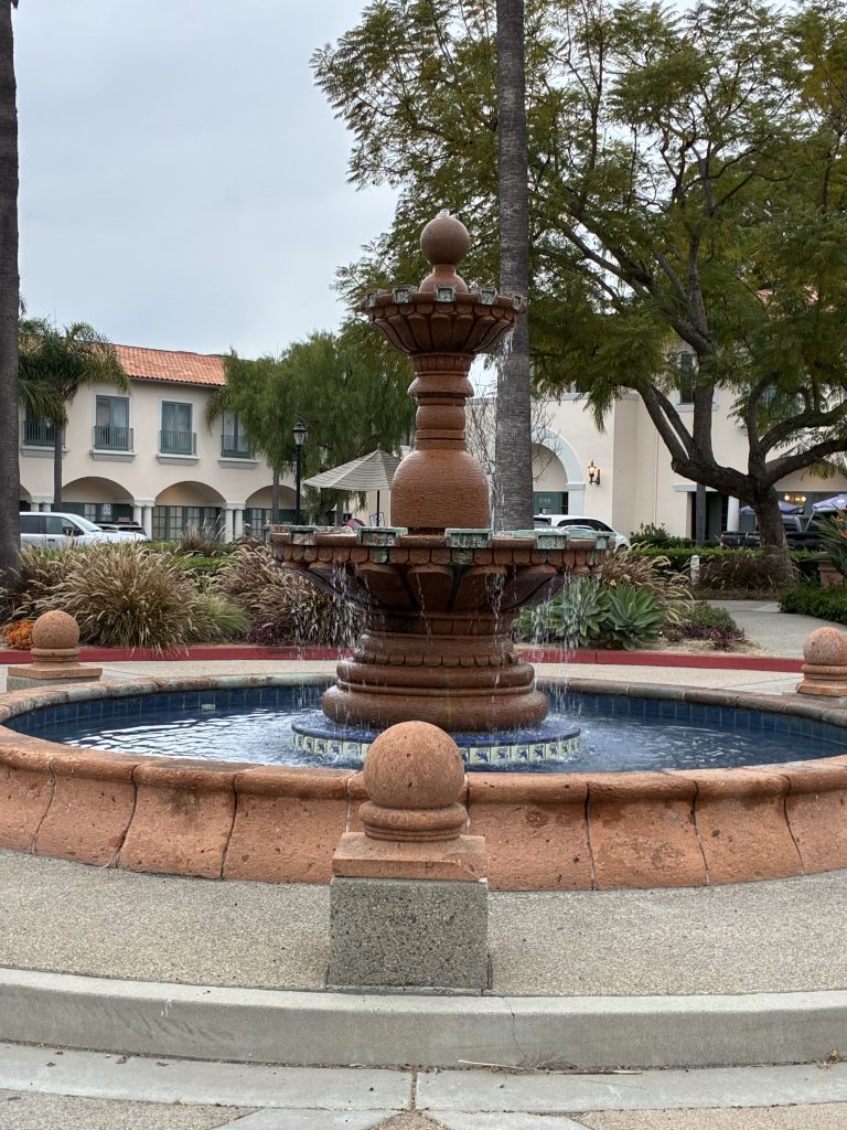 Courtyard fountain outside The Natural Path office in San Juan Capistrano