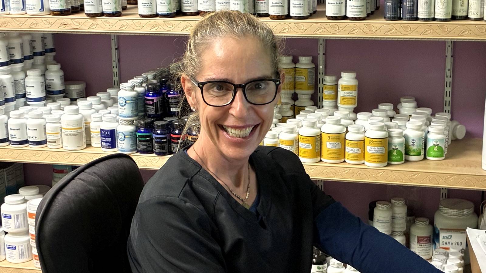 Dr. Angela Goldstein, ND in the dispensary at The Natural Path